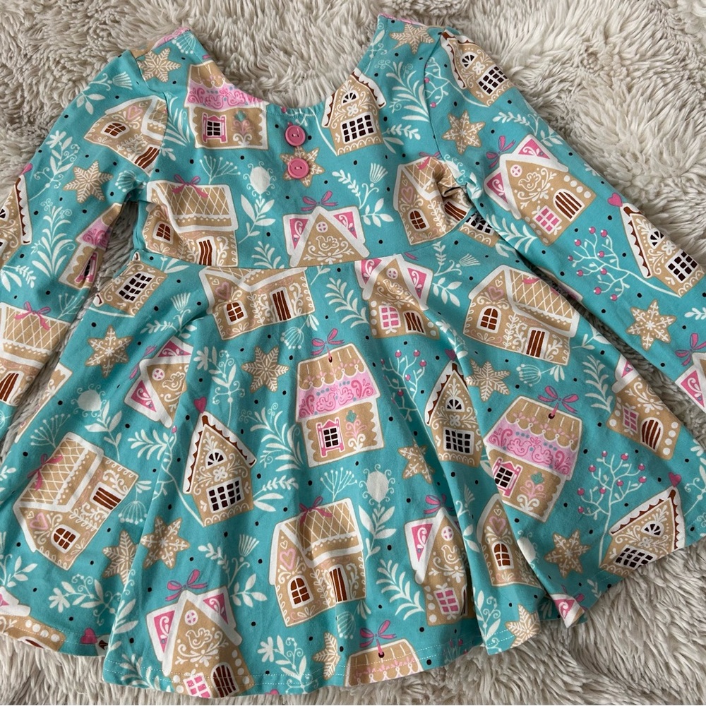 Eleanor Rose Teal Gingerbread House Blouse